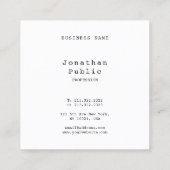 ノスタルジッククラシックレトロヴィンテージルッシンプルクカッコいい スクエア名刺 (裏面)