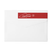 ノスタルジッククリスマススクリプトホリデイ住所 シール ラップアラウンドラベル (裏面)