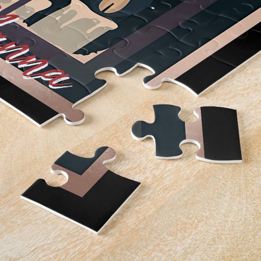 ノスタルジッククリスマスヴィンテージホリーリースキャンドル ジグソーパズル (側面)