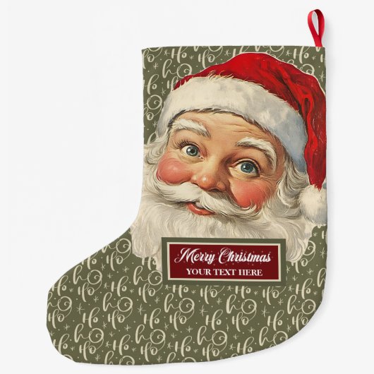 ノスタルジックサンタクロースクリスマスストッキングカスタム ラージクリスマスストッキング (裏面)