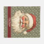 ノスタルジックサンタクロースブランケットクラシックインスタイル フリースブランケット (正面(横))