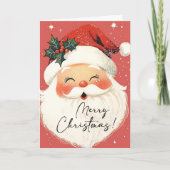 ノスタルジックサンタクロースヴィンテージメリークリスマス シーズンカード (正面)