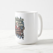 ノスタルジックサンタTシャツ、雪の森の通り道 コーヒーマグカップ (正面右)