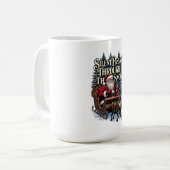 ノスタルジックサンタTシャツ、雪の森の通り道 コーヒーマグカップ (正面左)