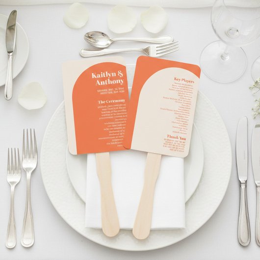 ノスタルジックチャームレトロ結婚式 プログラム ハンドファン