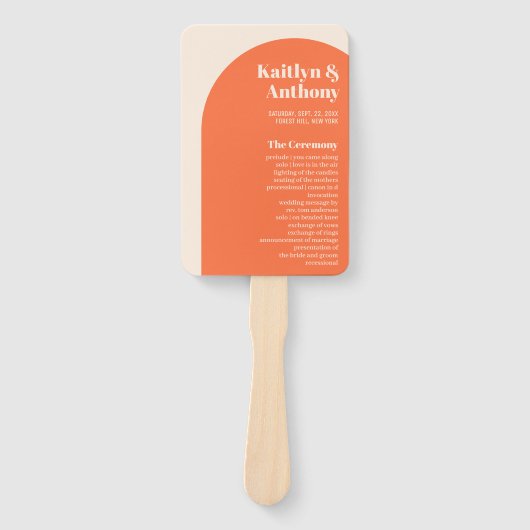 ノスタルジックチャームレトロ結婚式 プログラム ハンドファン (正面)