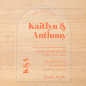 ノスタルジックチャーム結婚レトロ アクリル招待状 (正面)