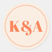 ノスタルジックチャーム結婚レトロ ラウンドシール (正面)