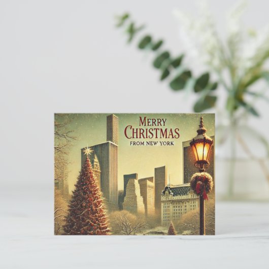 ノスタルジックニューヨーククリスマスデザイン シーズンポストカード (スタンド正面)