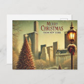 ノスタルジックニューヨーククリスマスデザイン シーズンポストカード (正面/裏面)