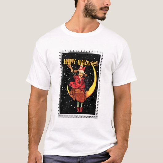 ノスタルジックハロウィン グッドウィッチと彼女の猫 Tシャツ (正面)