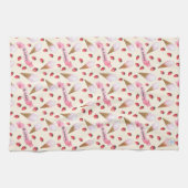 ノスタルジックパーソナライズされたなウォーターカラーアイスクリームパーラー キッチンタオル (横)