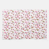 ノスタルジックパーソナライズされたなウォーターカラーアイスクリームパーラー キッチンタオル (横)