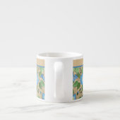 ノスタルジックブルーモーニンググローリーフローラルパターンタウペ エスプレッソカップ (裏面)