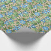 ノスタルジックブルーモーニンググローリーラッピング紙 ラッピングペーパー (角)