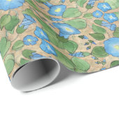 ノスタルジックブルーモーニンググローリーラッピング紙 ラッピングペーパー (ロールコーナー)