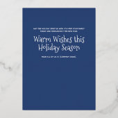 ノスタルジックブルー,ホワイトトナカイ,会社のロゴ 箔シーズンカード (裏面)