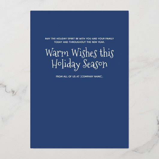 ノスタルジックブルー,ホワイトトナカイ,会社のロゴ 箔シーズンカード (裏面)