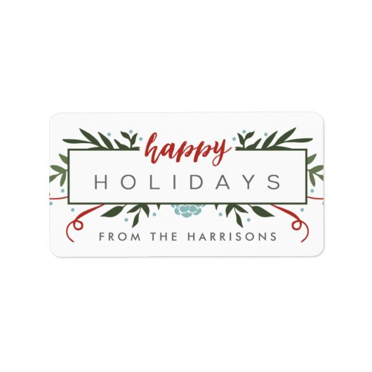 ノスタルジックホリデーギフトパーソナライズされたラベル ラベル (正面)