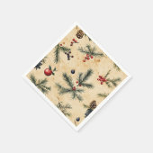 ノスタルジックホリデーパインオンパーチメントデクーページ スタンダードカクテルナプキン (角)