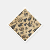 ノスタルジックホリデーモノクロエバーグリーンズデコページ スタンダードカクテルナプキン (角)