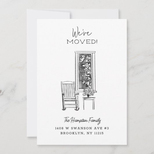 ノスタルジックポーチヴィネットスケッチスケッチムービング 案内状 (正面)