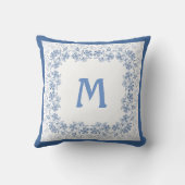 ノスタルジックモノグラムインジゴ縁どフローラ クッション (裏面)