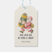 ノスタルジックレトロサンタクロースのクリスマスin cream ギフトタグ (正面)