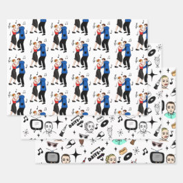 ノスタルジックレトロ1950年代スタイル ラッピングペーパーシート