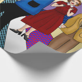 ノスタルジックレトロ1950年代スタイル ラッピングペーパー (角)