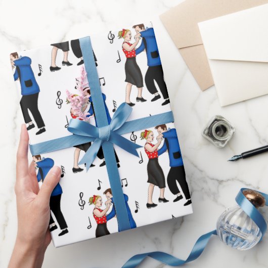 ノスタルジックレトロ1950年代スタイル ラッピングペーパー (ギフト)