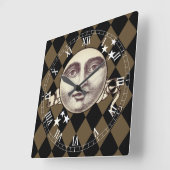 ノスタルジックヴィンテージスチームパンクファンタジー スクエア壁時計 (傾斜)