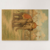 ノスタルジックヴィンテージフェアグラウンドエレファント ジグソーパズル (横)