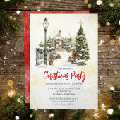ノスタルジックヴィンテージホリデーツリークリスマスパーティー 招待状