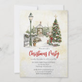 ノスタルジックヴィンテージホリデーツリークリスマスパーティー 招待状 (正面)