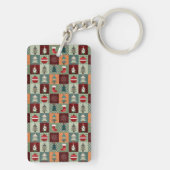 ノスタルジックヴィンテージホリデーパッチワークキルト キーホルダー (裏面)