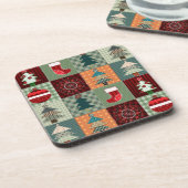 ノスタルジックヴィンテージホリデーパッチワークキルト コースター (左側)