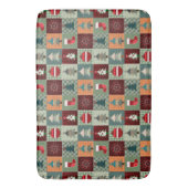 ノスタルジックヴィンテージホリデーパッチワークキルト バスマット (正面縦)