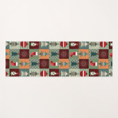 ノスタルジックヴィンテージホリデーパッチワークキルト ヨガマット (正面(横))