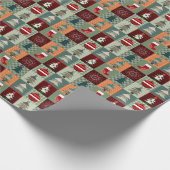ノスタルジックヴィンテージホリデーパッチワークキルト ラッピングペーパー (角)