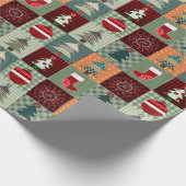 ノスタルジックヴィンテージホリデーパッチワークキルト ラッピングペーパー (角)