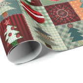 ノスタルジックヴィンテージホリデーパッチワークキルト ラッピングペーパー (ロールコーナー)