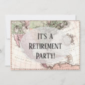 ノスタルジックヴィンテージマップオブアメリカ退職パーティー 招待状 (正面)