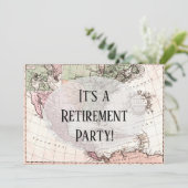 ノスタルジックヴィンテージマップオブアメリカ退職パーティー 招待状 (スタンド正面)