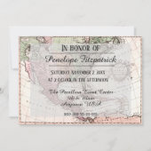 ノスタルジックヴィンテージマップオブアメリカ退職パーティー 招待状 (裏面)