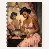 ノスタルジックヴィンテージメラニン化した女性 ノートブック (正面)