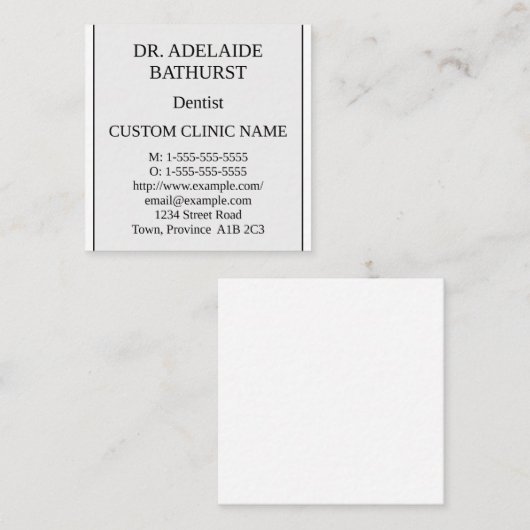 ノスタルジック伝統的名刺 スクエア名刺 (正面/裏面)