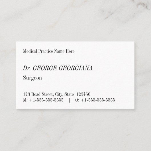 ノスタルジック医療プロフェッショナル名刺 名刺 (正面)