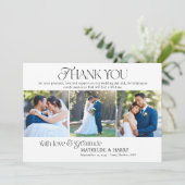 ノスタルジック型フルブリードとフォトストリップ結婚ズ サンキューカード (スタンド正面)