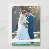 ノスタルジック型ラウンドコーナー3写真結婚ズ サンキューカード (裏面)